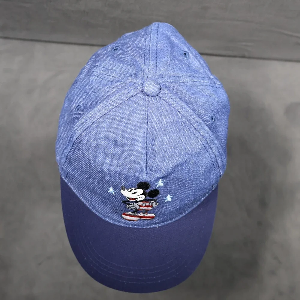 Vintage Disney Mickey Mouse Denim Baseball Cap Hat Child Kid Patriotic‎